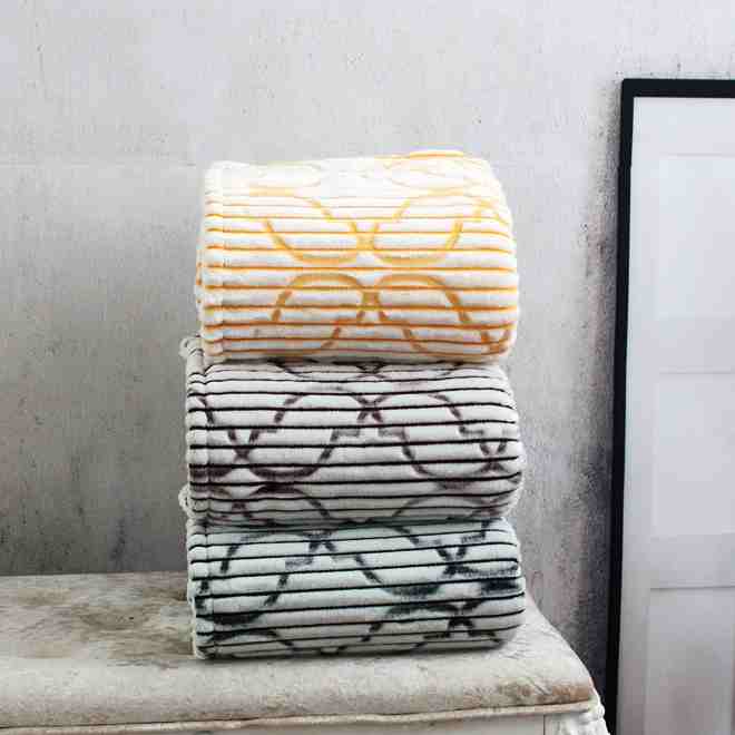 Geometric Striped Knit Throw Blanket Textured Chain Link Pattern Boho Style Soft Woven Blanket for Sofa Bed Home Decor